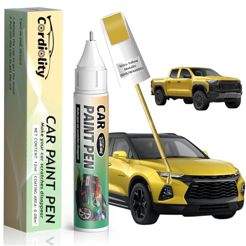 Nitro Yellow Metallic(GHS/WA660G) Touch Up Paint Pen for Chevrolet,Car Paint Scratch Repair Pen Quick and Easy Fix Auto Paint Scratch - color: Nitro Yellow Metallic(GHS/WA660G) for Trax/Trailblazer/Colorado/Blazer/Camaro