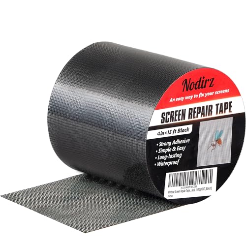 Window Screen Repair Tape, Screen Rrepair Kit for Windows or Doors Screen Repair, Strong Adhesive Screen Patch Repair Kit Mesh Repair (Black, 4 in X 15 FT) - color: Black, size: 4 in X 15 FT
