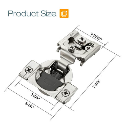 HOME EDIT 2 Pack 1 Pair 3/4 inch Overlay Soft Close Cabinet Hinges for Kitchen, Stainless Steel Three-Way Adjustable, Concealed Self-Closing Door Hinges - size: 3/4 inch Overlay