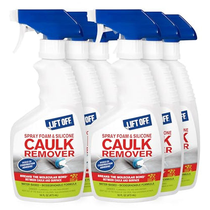 Motsenbocker's Lift Off 41116-6PK 16-Ounce Spray Foam and Silicone Caulk Remover Spray Safe on Showers, Construction Adhesives, Stainless Steel, Ceramic Water-Based, Pack of 6 - size: Pack of 6