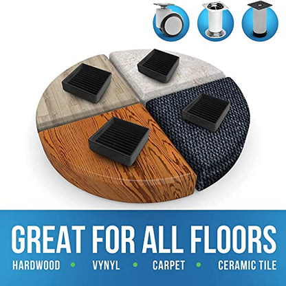 Non Slip Furniture Rubber Pads, 8 Pieces Anti Vibration Pads Rubber Mat Bed Risers Washing Machine Support Feet Stabilizer Mat Furniture Protector