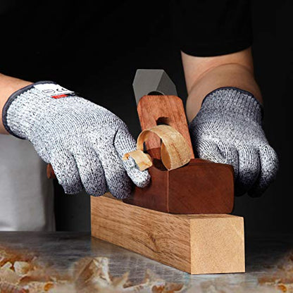 2PCS Cut Resistant Gloves, Cutting Gloves Level 5 Protection for Kitchen - size: Large, style: Anti-slip