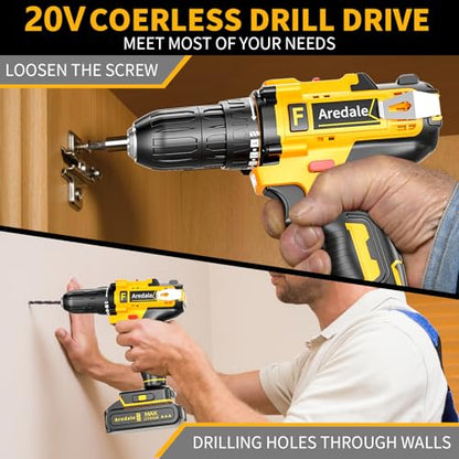 117-Piece Tool Kit with 20V Cordless Drill Mechanic Tool Set for Home & Auto Repair Toolbox Storage Case Perfect for Men, DIYers, Handymen