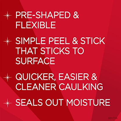 Magic Tub & Wall Peel and Caulk Strip - Create a Tight Seal Between The Bathtub and Wall to Keep Moisture Out - 1-5/8 Inch by 11 Feet - White (Pack of 6) - size: 1 Count (Pack of 6)