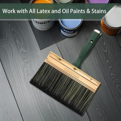Deck Stain Brush, 9 Inch Deck Paint Brush with Threaded Handle for Extension Pole, Wide Large Brushes for Staining Wood, Fence, Walls, Lime Wash Paint Brush - color: 9 Inch