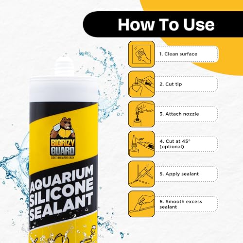 Aquarium Silicone Sealant Clear 2x10.14 Fl oz Cartridge - Aquarium Safe Silicone for Fish & Plants, 100% Waterproof, Non-Toxic, Solvent Free, Strong Bond, Fast Cure, Transparent (2 Pack) - color: Clear, size: 2 Pack