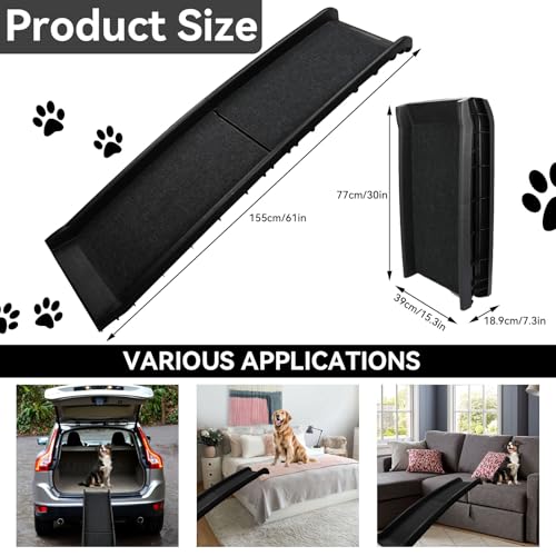PawStep 51006 61 inch Portable Folding Pet Ramp with Carpet Great for Truck SUV Car - style: Non-Slip Pet Ramp