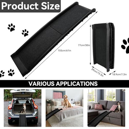 PawStep 51006 61 inch Portable Folding Pet Ramp with Carpet Great for Truck SUV Car - style: Non-Slip Pet Ramp