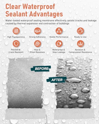 Tkaimy Transparent Invisible Waterproof Coating Agent, 17oz Liquid Waterproof Sealant Indoor & Outdoor Clear Water Sealant, Water-Based - style: 17 OZ