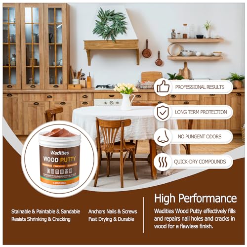 Wadities Walnut Wood Filler, Walnut Wood Putty, Paintable Stainable Wood Repair Putty, 9.87 Ounce Wood Furniture Repair kit, Quickly Repair Wood Cracks and Holes on Wooden Floor Furniture (Walnut) - color: Walnut