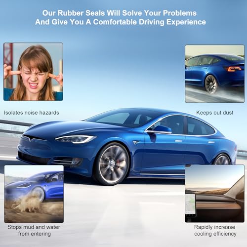 Car Weather Stripping for Tesla Model 3 Car Door Rubber Seal Strip Self Adhesive Auto Soundproofing Weatherstrip for Front/Rear Trunk A-Pillar B-Pillar Front/Rear Door - style: For Tesla Model 3
