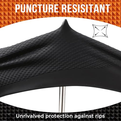 ANBOSON 10 Mil Nitrile Disposable Gloves Heavy Duty Mechanic Gloves Raised Diamond Texture Thick (Black of 1000, X-Large) - color: Black of 1000, size: X-Large