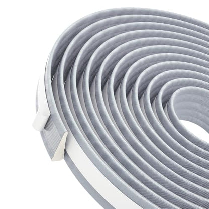 QDiShi 196" Wedge-Shape Weather Stripping Door Seal Weatherproof Foam Seals Self Adhesive Insulation Anti-Collision Strip Soundproofing Frame Insulation Tape Fits 0.13-0.31" Gaps(Grey) - color: Gray