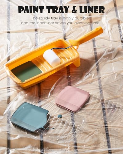 Voomey Foam Paint Roller, 2 Inch Mini Paint Roller Kit 12 Pack, Small Paint Rollers with Tray and Roller Frame for Touch Up Painting Wall, Door, Cabinet - size: 2 Inch Mini Paint Roller Kit 12 Pack