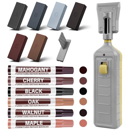 Vinyl Hardwood Floor Repair Kit - 12 Colors Laminate Floor Wax Wood Furniture Touch Up Marker Restore Any Scratches, Stains, Cracks, Hole for Floor, Door, Cabinet