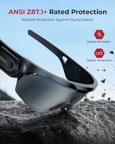 ONNAIS Shooting Glasses with Earplugs - ANSI Z87.1+ Safety Glasses with Detachable NRR 32dB Earplugs, Gifts for Men and Women - color: Gunmetal Gray