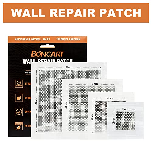 Boncart Drywall Repair Kit,Drywall Patch Repair Kit,2/4/6/8inch Self Adhesive Repair Patch,Quick Repair Drywall Large Holes - style: Wall Patch 2/4/6/8inch x2