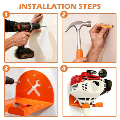 Trimmer Rack Wall Mount - Heavy Duty Wall Hanger for Grass Trimmer Garden Tools Chainsaw Hedge Trimmer 3 Pack Orange - size: 3 PACK