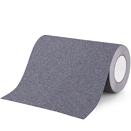 Qingluan Anti Slip Tape Heavy Duty Grip Tape Non Slip Stair Treads Waterproof High Traction Safety Tape for Indoor Outdoor Stairs Steps Floors(Grey, 9.8 Inch x 32.8ft) - color: Grey, size: 9.8 Inch x 32.8ft