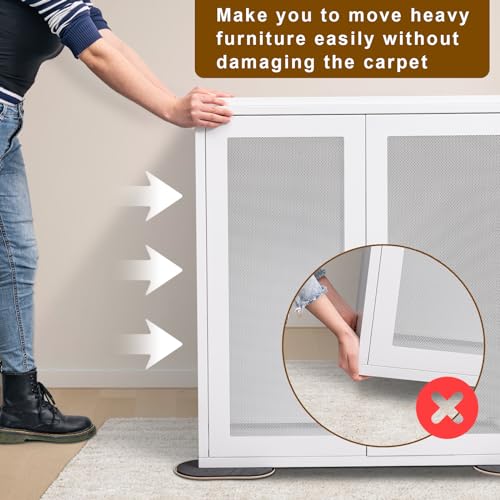 Furniture Sliders, Furniture Sliders Pads for Hardwood Floors, Chair Legs Floors Protectors, Reusable Round Glides Glider, Heavy Duty Furniture Movers Sliders (8 Pcs, 5 3/4inch x 9 1/2inch，Beige) - size: 9 1/2" Oval-8 Pack Beige