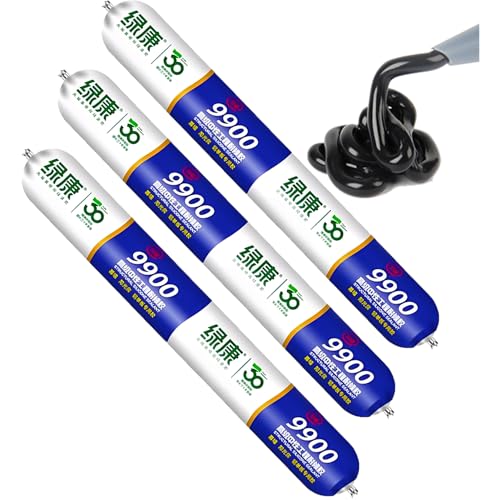 9900 Sealant Waterproof, Silicon Waterproof Sealant, Permanent Solution for Roof & Wall Cracks, Outdoor Water Proof Exterior Sealants Heat Resistant, Tear and Stretch Resistance (Black,3Pcs) - color: Black, size: 3Pcs