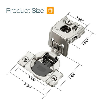 HOME EDIT 2 Pack 1 Pair 1-1/2 inch Overlay Soft Close Cabinet Hinges for Kitchen, Stainless Steel Three-Way Adjustable, Concealed Self-Closing Door Hinges - size: 1-1/2 inch Overlay
