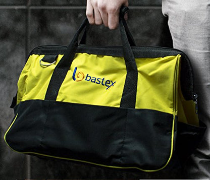 Bastex Multi Purpose Tool Bag Carrying with Adjustable Shoulder Strap. 15 inch Wide Mouth Opening with 14 Separate Pockets. Water Resistant and Perfect for the Handyman, Electricians and Plumbers