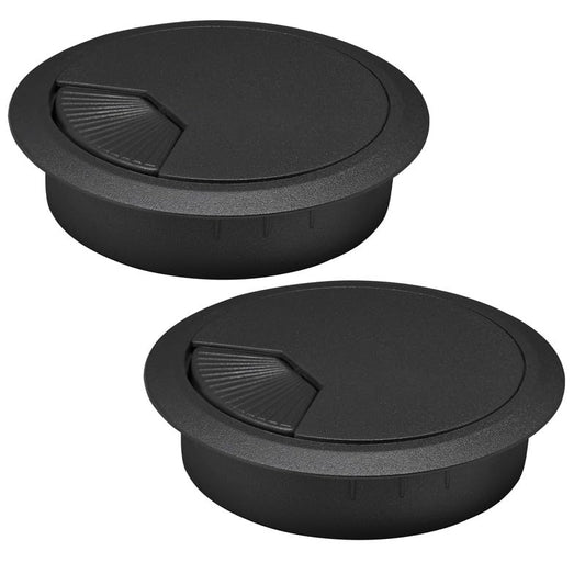 EASYEAH 5 Pcs Desk Grommet 3-1/8" / 80 mm, Desk Cord Hole Cover, Cable Grommet ABS Plastic, Desk Hole Grommet for Home & Office Pc, Detachable Adjustable Cable Cord Organizer-Black - color: 2pcs Black, size: 3-1/8" / 80 mm
