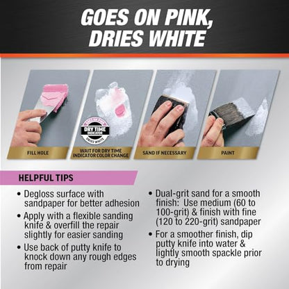 DAP Fast Dry High Strength Spackling with DryDex Technology, Pink/White, 32 oz (7079818451)