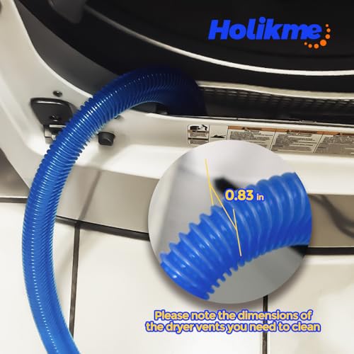 Holikme 2 Pieces Dryer Vent Cleaner Kit, Dryer Lint Vacuum Attachment and Flexible Dryer Lint Brush, Dryer Vent Vacuum Hose Attachment,Dark Blue - color: Dark Blue