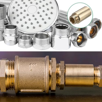 M METERXITY Shower Head Extension Arm, Brass G1/2 Male to Female Extension Pipe Fitting Adapter with PTFE Thread Seal Tape for Shower/Faucet, Pipe Plumbing Coupler 1.97"/50mm 1-Pack - size: 1.97"/50mm