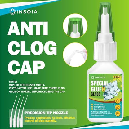 Glass Glue, 20g Clear Super Glue for Glass Repair Quick Fix Glass Adhesive Heavy Duty Strong Crazy Instant Glue for Bonding Glass, Acrylic, Ceramics, Mirrors, DIY Crafts - size: 20 Grams * 1 Pack, style: Glass Glue