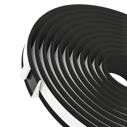 QDiShi 196" Wedge-Shape Weather Stripping Door Seal Weatherproof Foam Seals Self Adhesive Insulation Anti-Collision Strip Soundproofing Frame Insulation Tape Fits 0.13-0.31" Gaps(Black) - color: Black