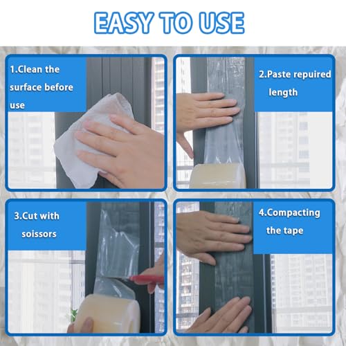 Transparent Window Weather Sealing Tape,Winter Window Seal Kit for Doors, Shower Glass Gaps,No Residue,3 Inch x 55 Yards - size: 3 Inch x 55 Yards