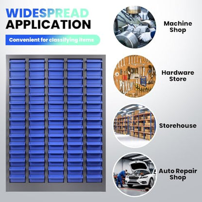 75 Drawers Industrial Nut and Bolt Organizer, Parts Cabinet with 375 Dividers & 150 Label Slots, ABS Drawers Multi-Use Bolt Bins Hardware Organizer System for Workshop, Warehouse and Office - style: 75 Drawers
