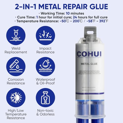 Metal Glue - Heavy Duty Welding Metal Repair Glue - High Strength Waterproof Liquid Welding Epoxy Adhesive - Strong Foundry Glue for Castings Metal Steel Iron Aluminum Plastic Ceramic Wood Glass