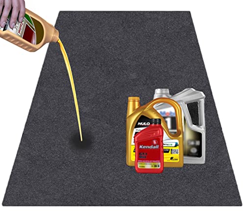 Oil Drip Pan Protection Mat - Washable 36x72 Inches, Rubber Backed, Safeguards Floor from Spills & Stains - size: 36 X 72 Inches