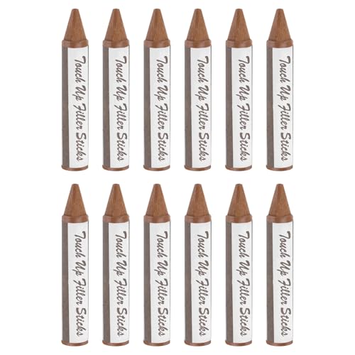 PATIKIL Furniture Markers Touch Up, 12 Pcs Wax Wood Filler Sticks Furniture Repair Crayons for Scratches, Wood Floor, Holes, Tables, Oak - color: Oak