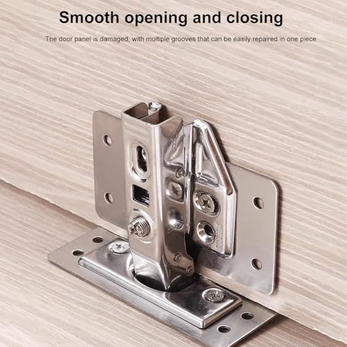 12 Pack Cabinet Hinge Repair Plate, Cabinet Doors Hinge Repair Kit, Stainless Steel Furniture Drawer Window Repair Plates with Mounting Screws, Easy to Install