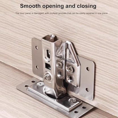12 Pack Cabinet Hinge Repair Plate, Cabinet Doors Hinge Repair Kit, Stainless Steel Furniture Drawer Window Repair Plates with Mounting Screws, Easy to Install