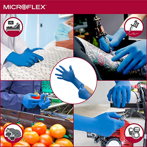 Ansell MICROFLEX SafeGrip SG-375 Exam Standard Gloves - Size L, Blue (Box of 50)