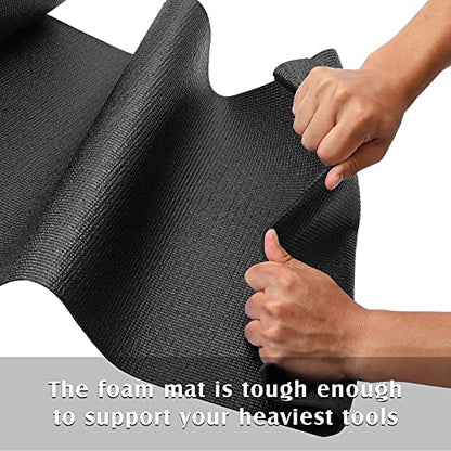MIXPOWER Professional Tool Box Liner and Drawer Liner,Easy Cut Non-Slip Foam Rubber Toolbox Drawer Liner Mat - Adjustable Thick Cabinet Liners,Black,16 inch (Wide) x 16 feet (Long) - size: 16"W x 192"L