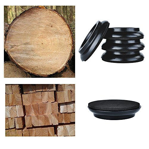 Upright Piano Caster Cups,Premium Quality Hardwood Piano Caster Pads Furniture Leg Pad Set of 4,with Non-Slip Moisture-Proof& Anti-Noise Felt Pads for Hardwood Floor Protectors ((Hardwood-Black) - color: Hardwood-black