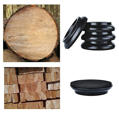 Upright Piano Caster Cups,Premium Quality Hardwood Piano Caster Pads Furniture Leg Pad Set of 4,with Non-Slip Moisture-Proof& Anti-Noise Felt Pads for Hardwood Floor Protectors ((Hardwood-Black) - color: Hardwood-black