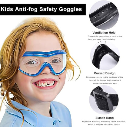 Kids Safety Goggles, Kids Lab Goggles,Soft silicone nose cushion and adjustable headband - color: Blue+blue+pink+pink