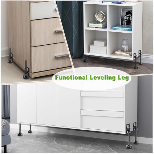 8 PCS Adjustable Feet Levelers, Heavy Duty Leveling Feet 4.7",Adjustable Table Legs Leveler for Furniture Metal Load Levelers for Table, Cabinets, Workbench, Wardrobe Furniture Foot Black - size: 8 Pack