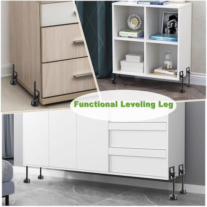 8 PCS Adjustable Feet Levelers, Heavy Duty Leveling Feet 4.7",Adjustable Table Legs Leveler for Furniture Metal Load Levelers for Table, Cabinets, Workbench, Wardrobe Furniture Foot Black - size: 8 Pack