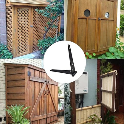 6Pcs 4-Inch Heavy Duty Iron Strap Hinges, Matte Black Gate Tee Hinges for Shed, Fence, Cabinet, Wood Gate Applications with Mounting Screws - size: 4 Inch