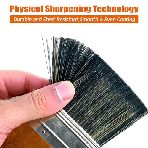 Great Andrew 4" Paint Brush Wood Handle, Large Wide Brush for Painting Walls, Fences, Trim, Home, Interior&Exterior, for All Latex, Oil Paints&Stains, Utility Disposable Brush - size: 1 pcs - 4-inch