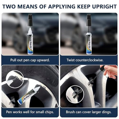 Car Touch-Up Paint Pen & Scratch Repair Marker & Eraser for Automotive Chips & Scratches, Dripless Paint Repair with Clear Coat & UV Protection, 0.5oz Universal Pen